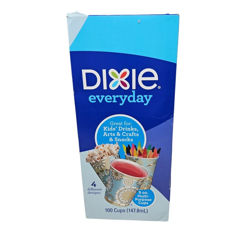 Dixie Cups Everyday 5 Oz Bathroom Dispenser Refill Blue Brown Paper Cups